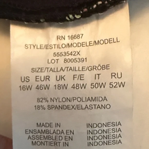 Swim Solutions Women's Off The Shoulder Control One Piece Swimsuit Size 16W - Picture 6 of 10